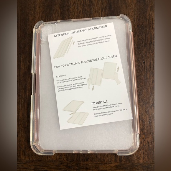 I pad Mini generation 6 Trifold Smart Stand cover and case Gold Rose.8”L X 6” W - Picture 2 of 6